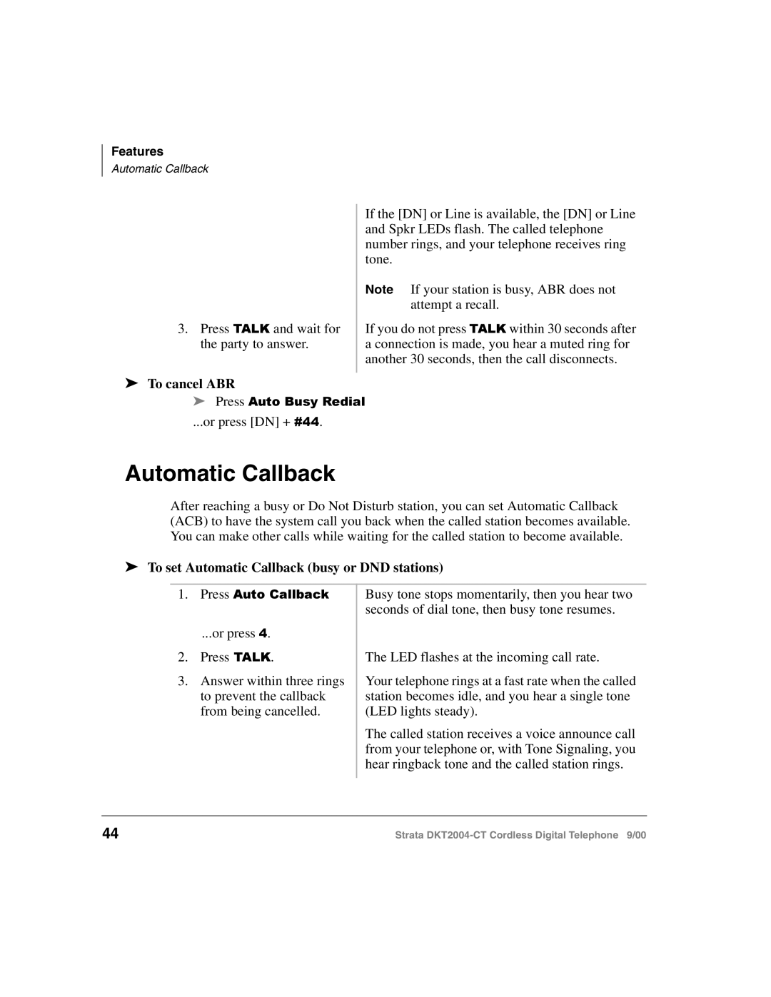 Toshiba DKT2004-CT manual To cancel ABR, To set Automatic Callback busy or DND stations 