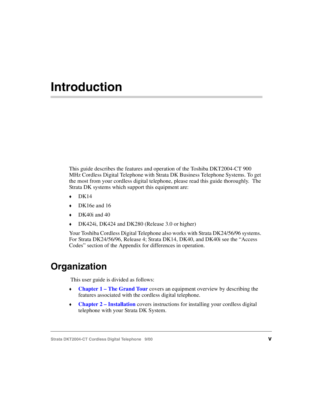 Toshiba DKT2004-CT manual Introduction, Organization 