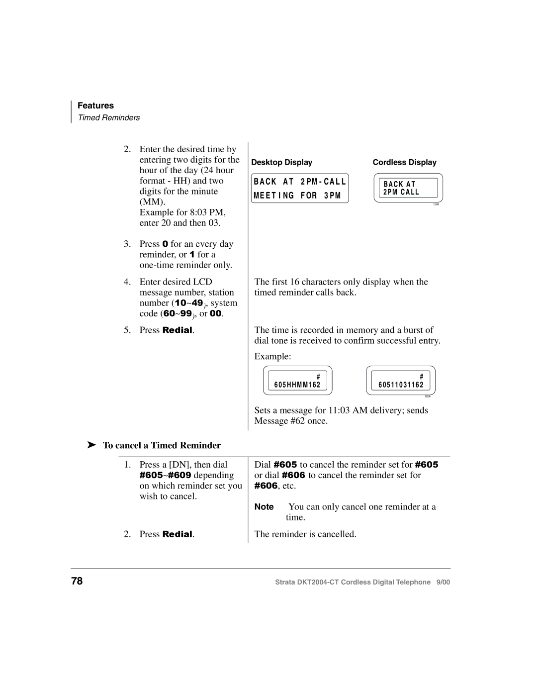 Toshiba DKT2004-CT manual To cancel a Timed Reminder 