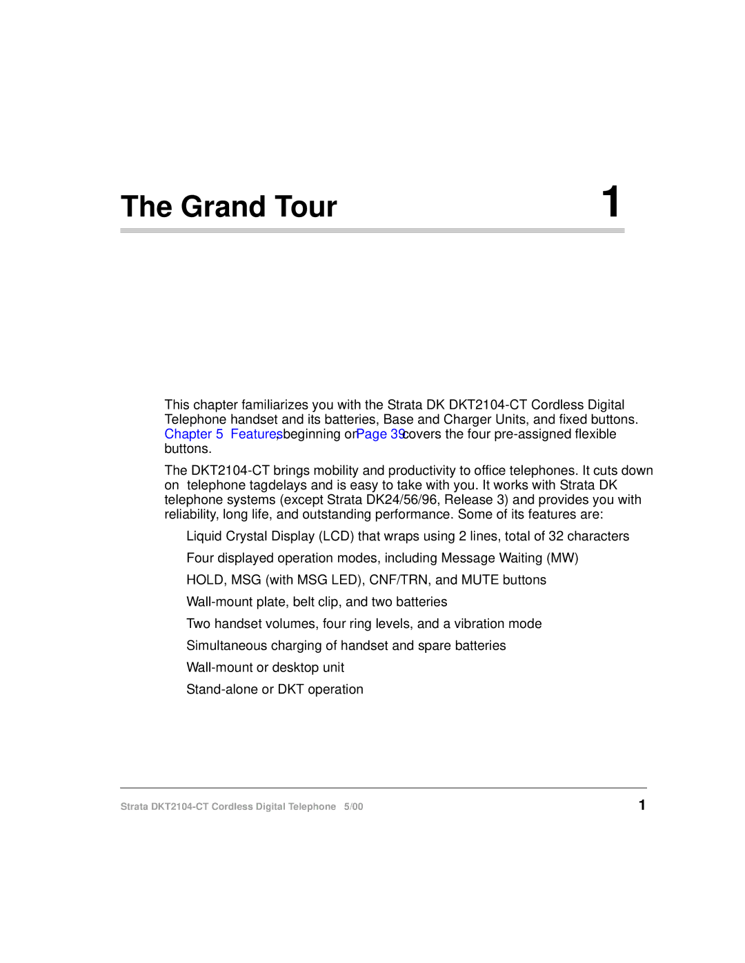 Toshiba DKT2104-CT manual Grand Tour 