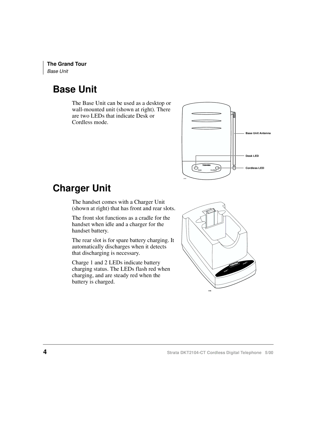 Toshiba DKT2104-CT manual Base Unit, Charger Unit 