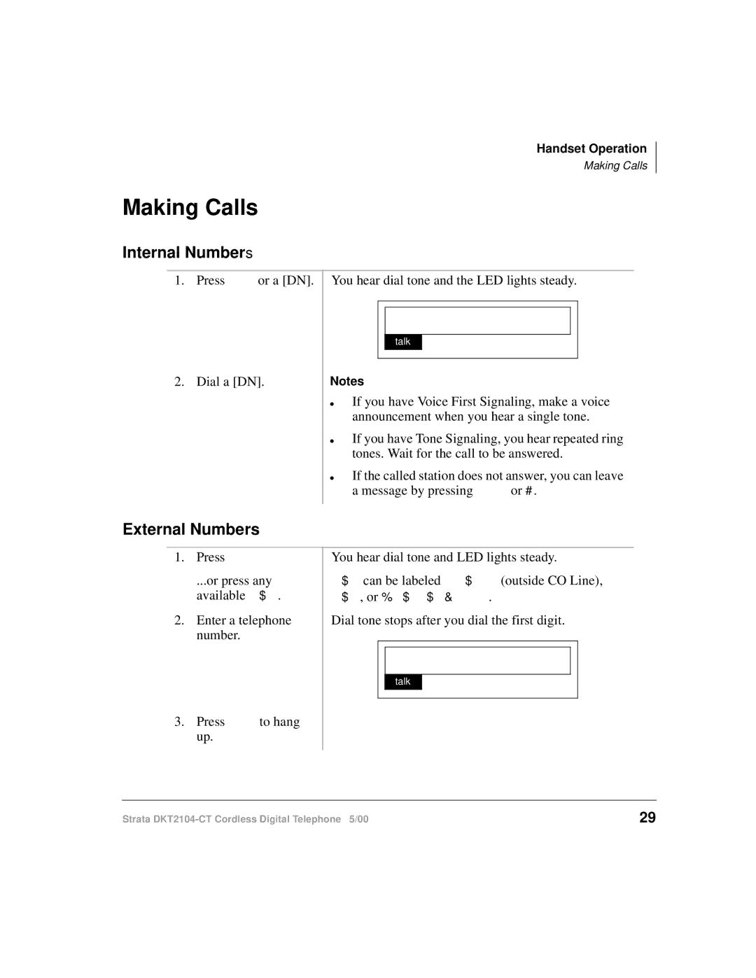 Toshiba DKT2104-CT manual Making CallsMaking Calls Internal Numbers, External Numbers, Dial a DN 