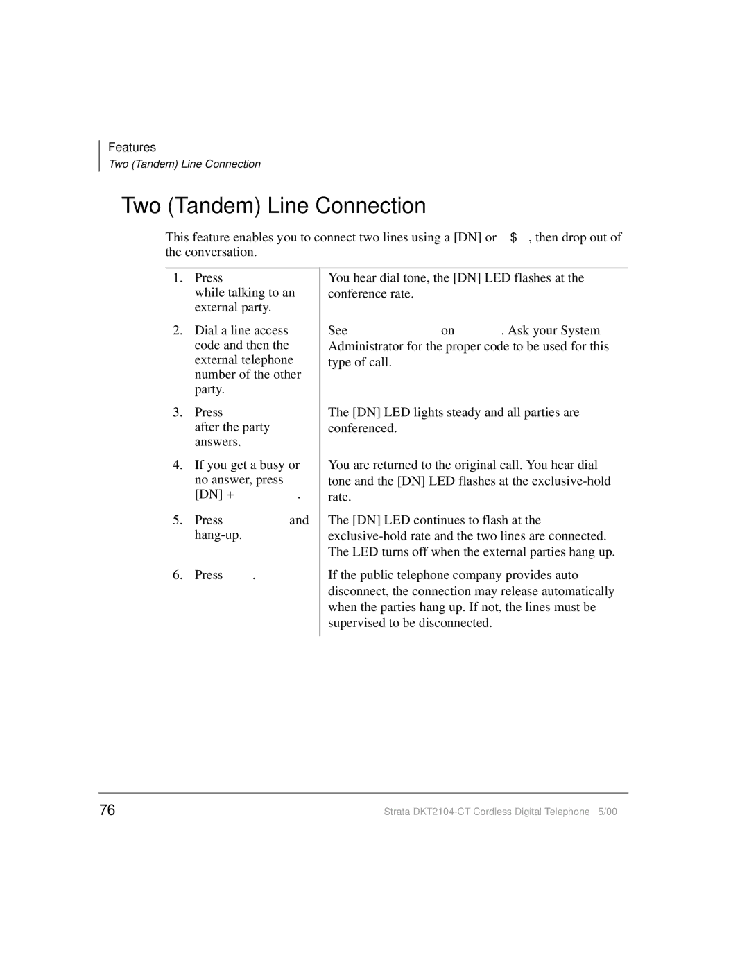 Toshiba DKT2104-CT manual Two Tandem Line Connection 