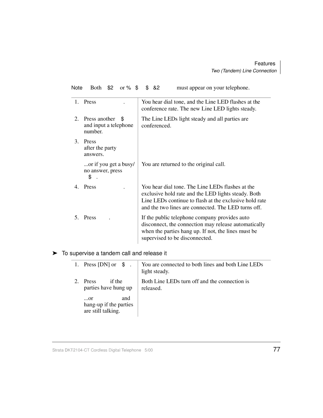 Toshiba DKT2104-CT manual To supervise a tandem call and release it 