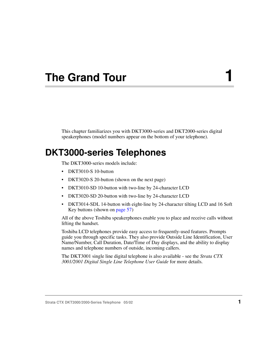 Toshiba manual Grand Tour, DKT3000-series Telephones 