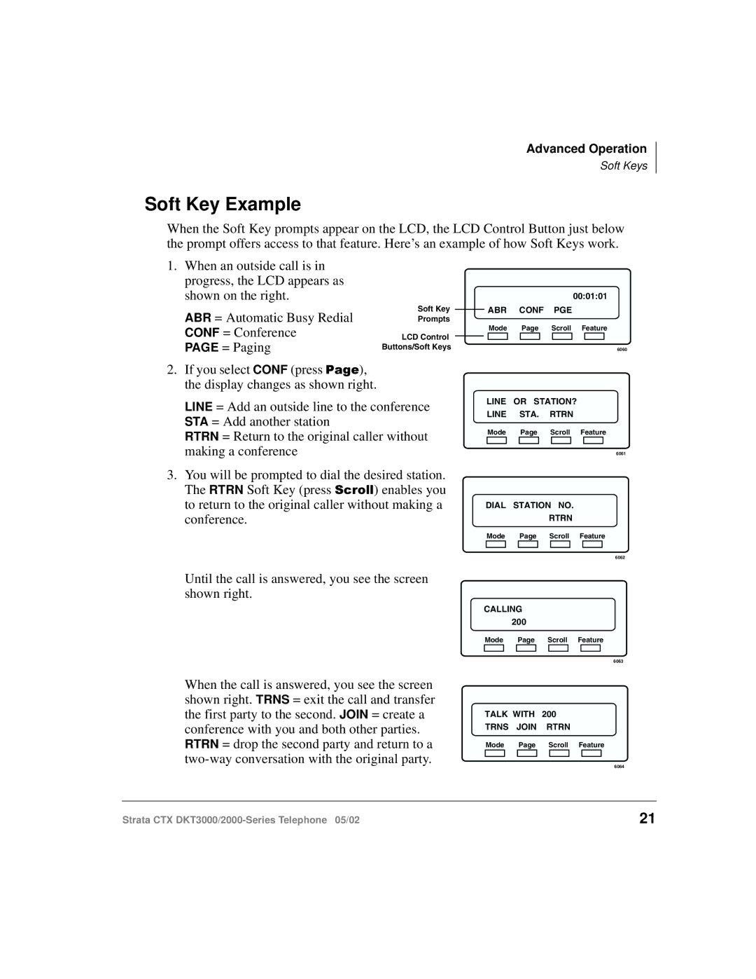 Toshiba DKT3000 manual Soft Key Example 