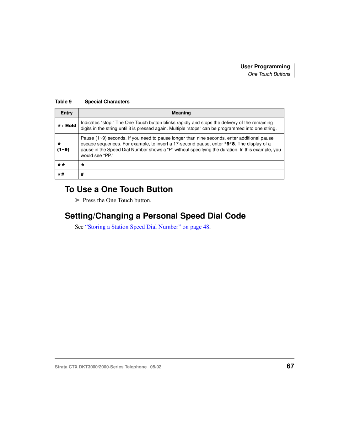 Toshiba DKT3000 manual To Use a One Touch Button, Setting/Changing a Personal Speed Dial Code 