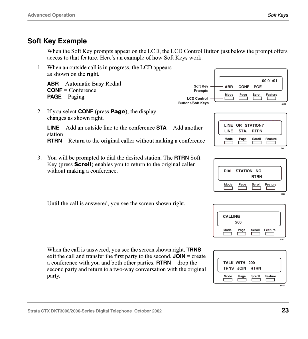 Toshiba DKT3000 manual Soft Key Example 