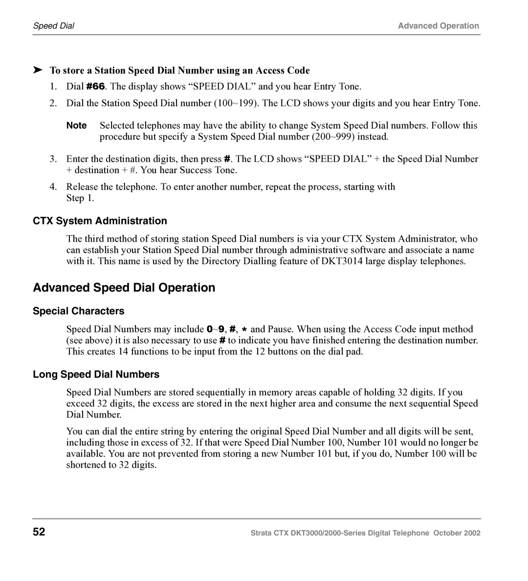 Toshiba DKT3000 manual Advanced Speed Dial Operation, To store a Station Speed Dial Number using an Access Code 