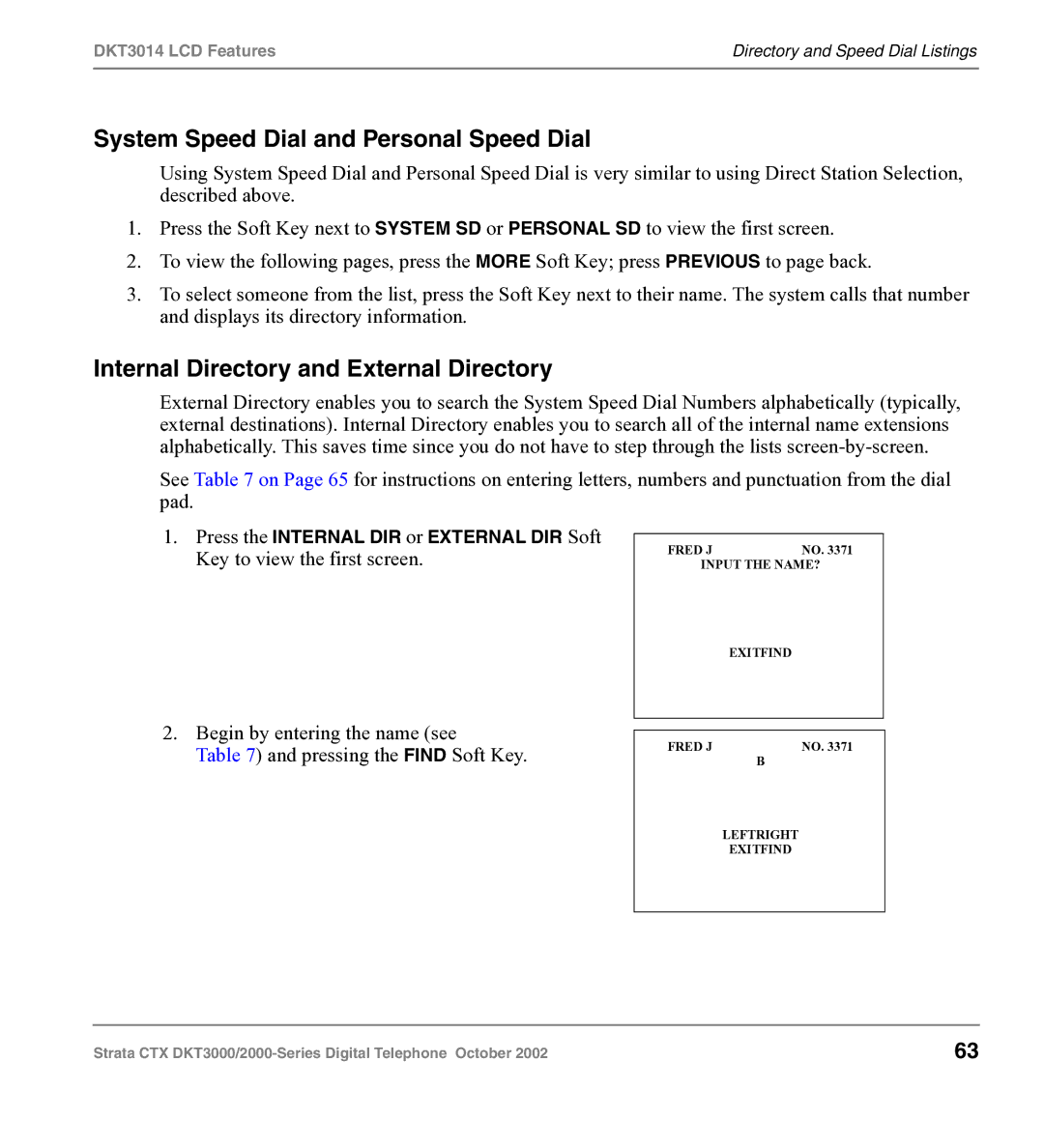 Toshiba DKT3000 manual System Speed Dial and Personal Speed Dial, Internal Directory and External Directory 