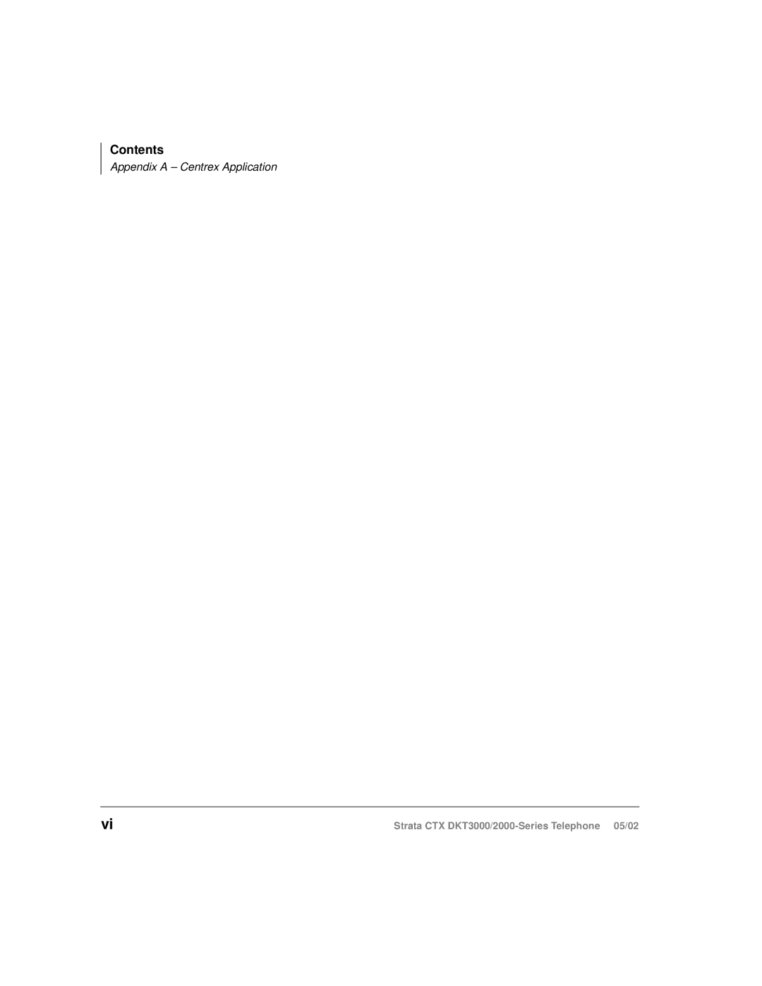 Toshiba DKT3000/2000 manual Appendix a Centrex Application 