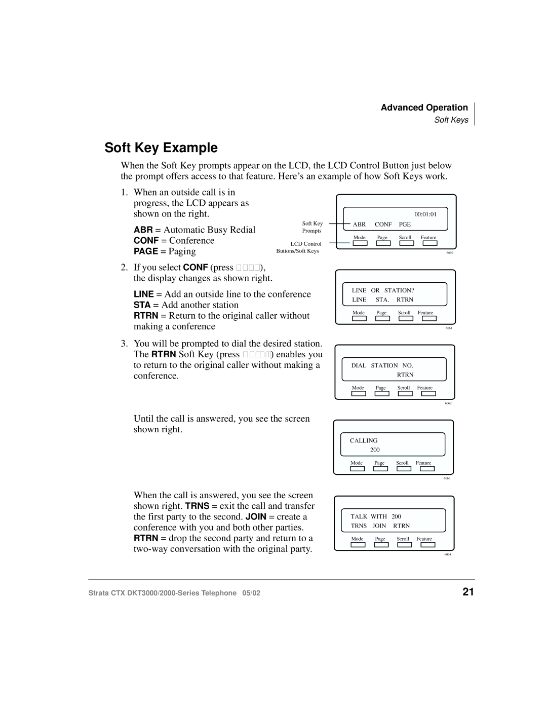 Toshiba DKT3000/2000 manual Soft Key Example 