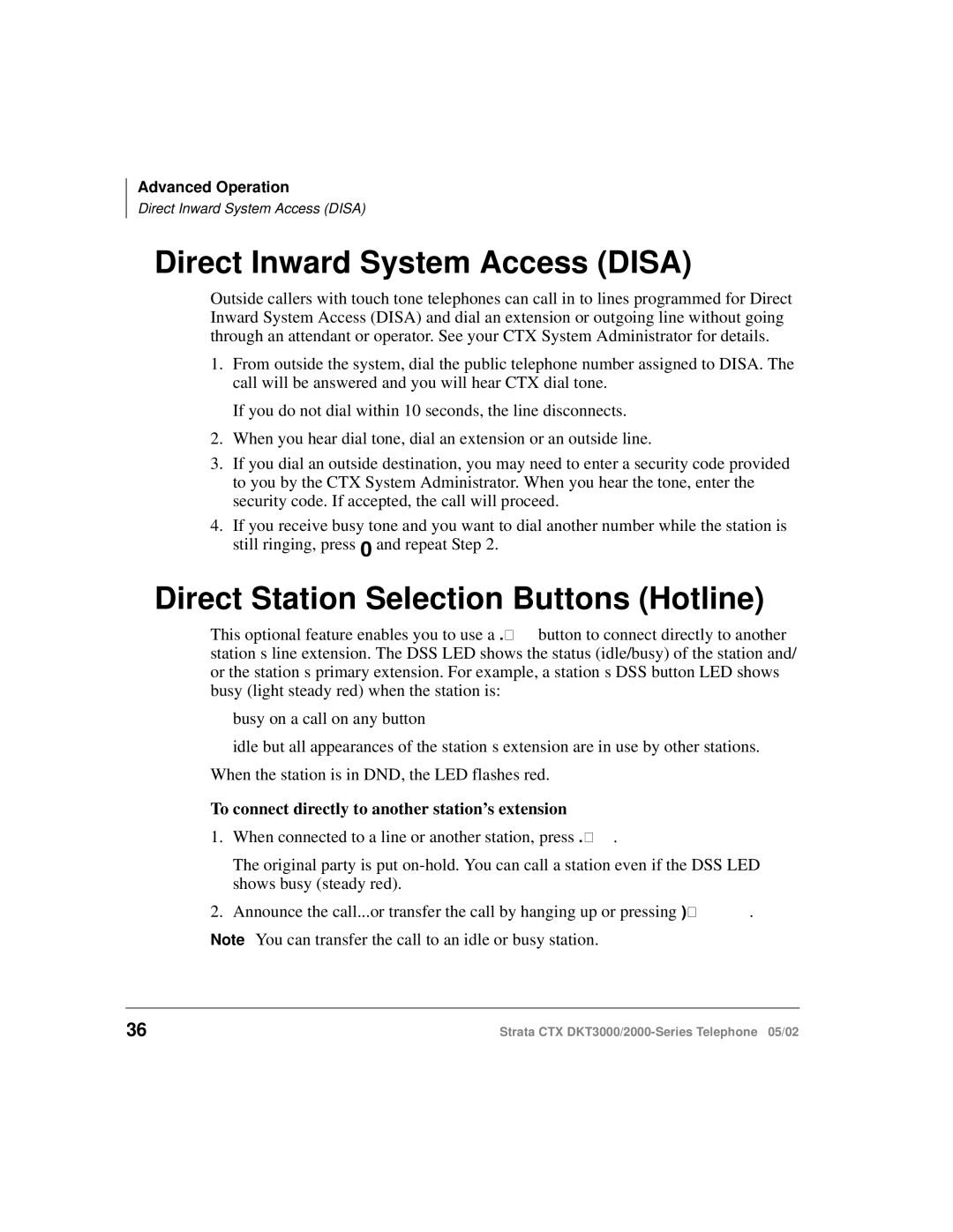 Toshiba DKT3000/2000 manual Direct Inward System Access Disa, Direct Station Selection Buttons Hotline 