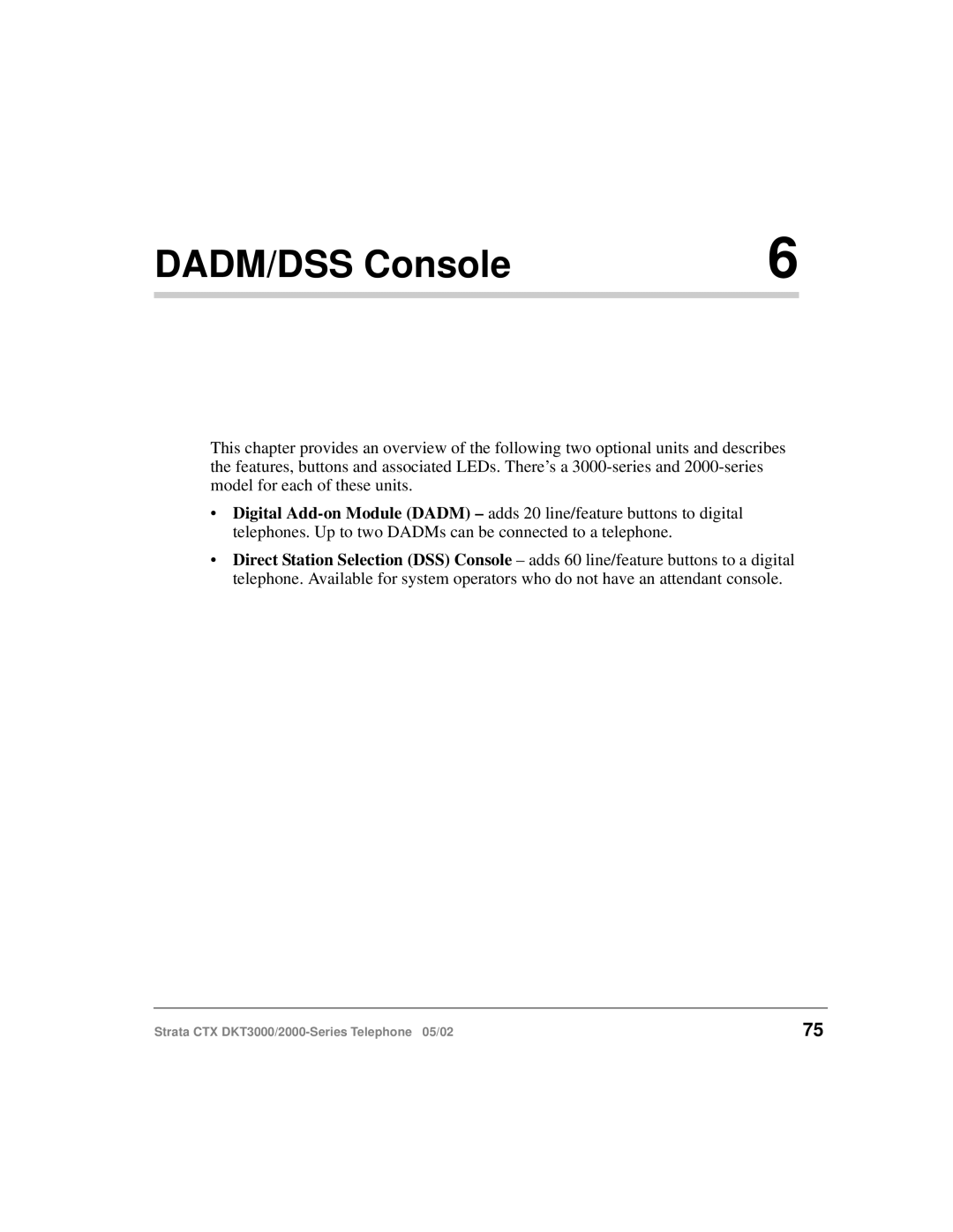 Toshiba DKT3000/2000 manual DADM/DSS Console 