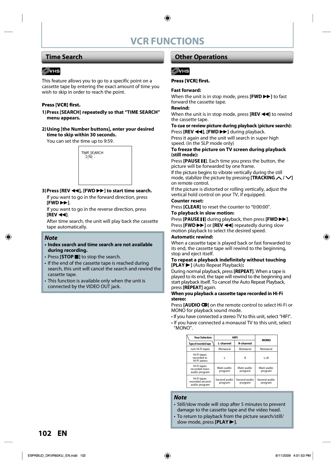 Toshiba DKVR60KU owner manual Other Operations 