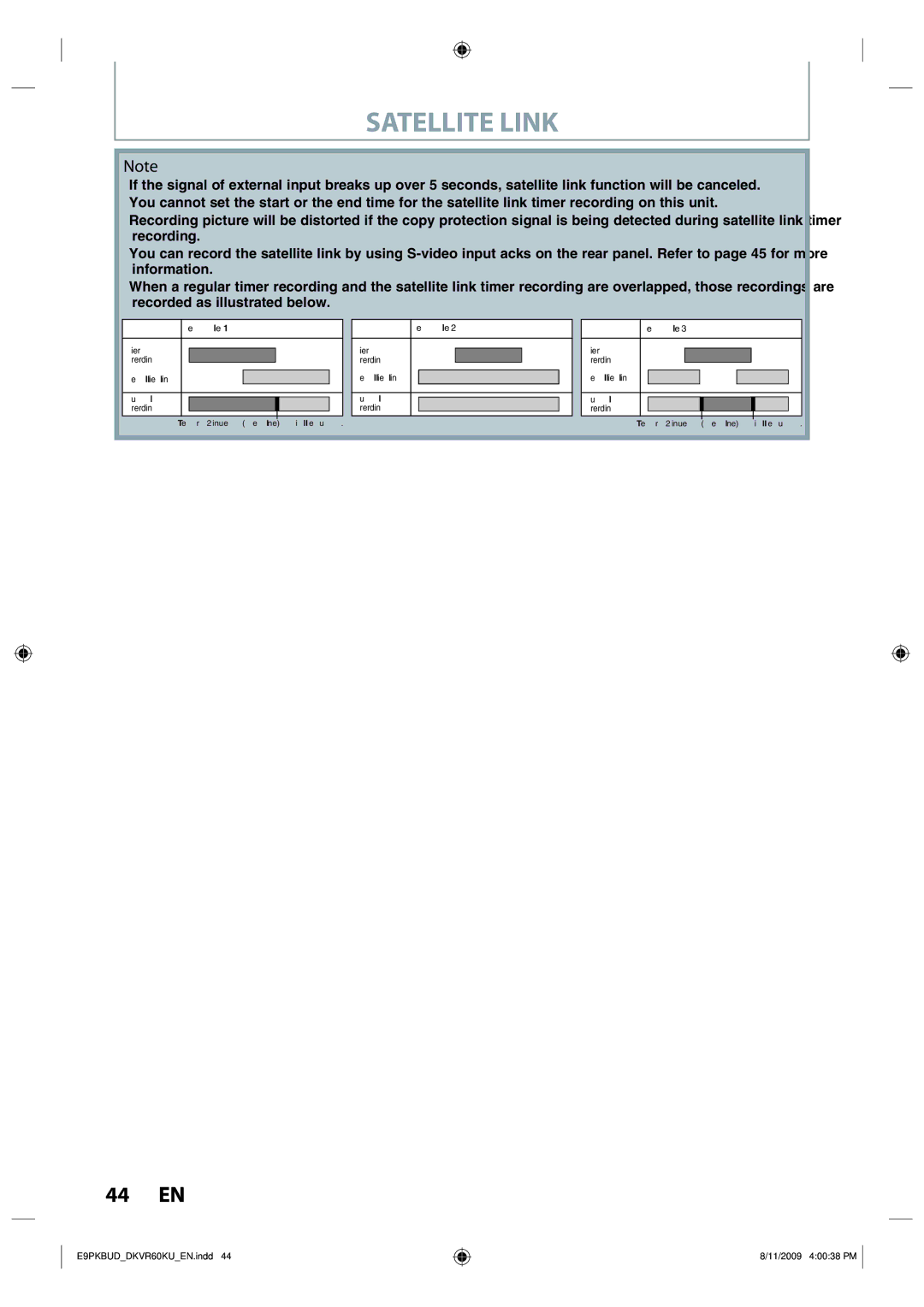 Toshiba DKVR60KU owner manual Satellite Link 