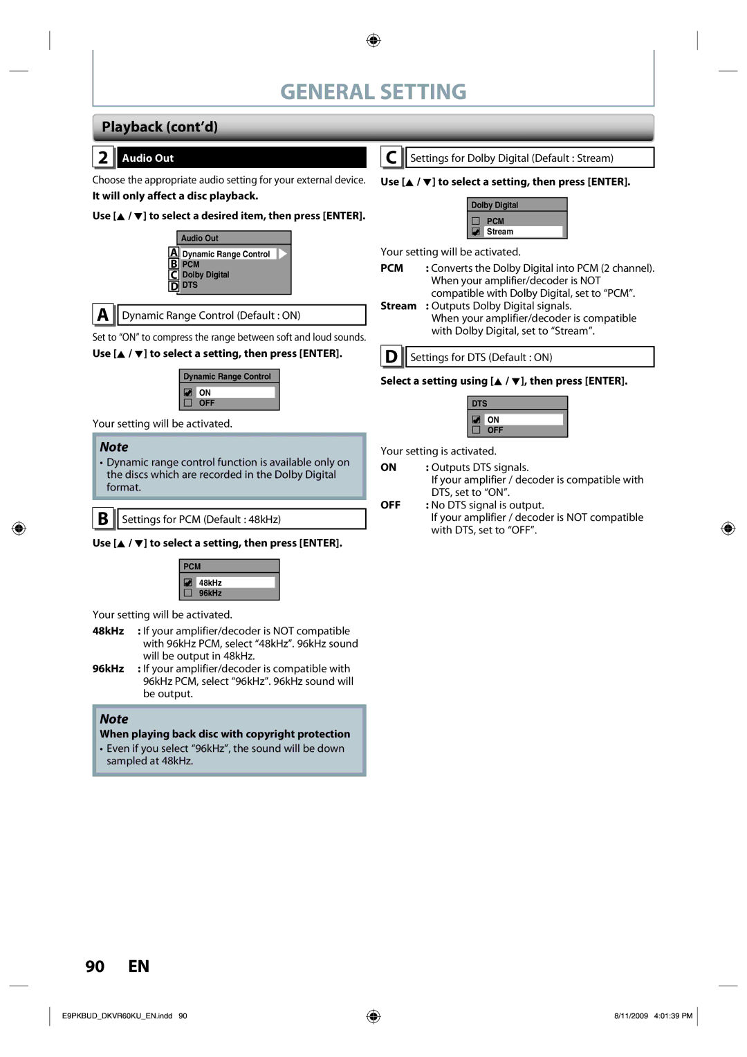 Toshiba DKVR60KU owner manual Audio Out 