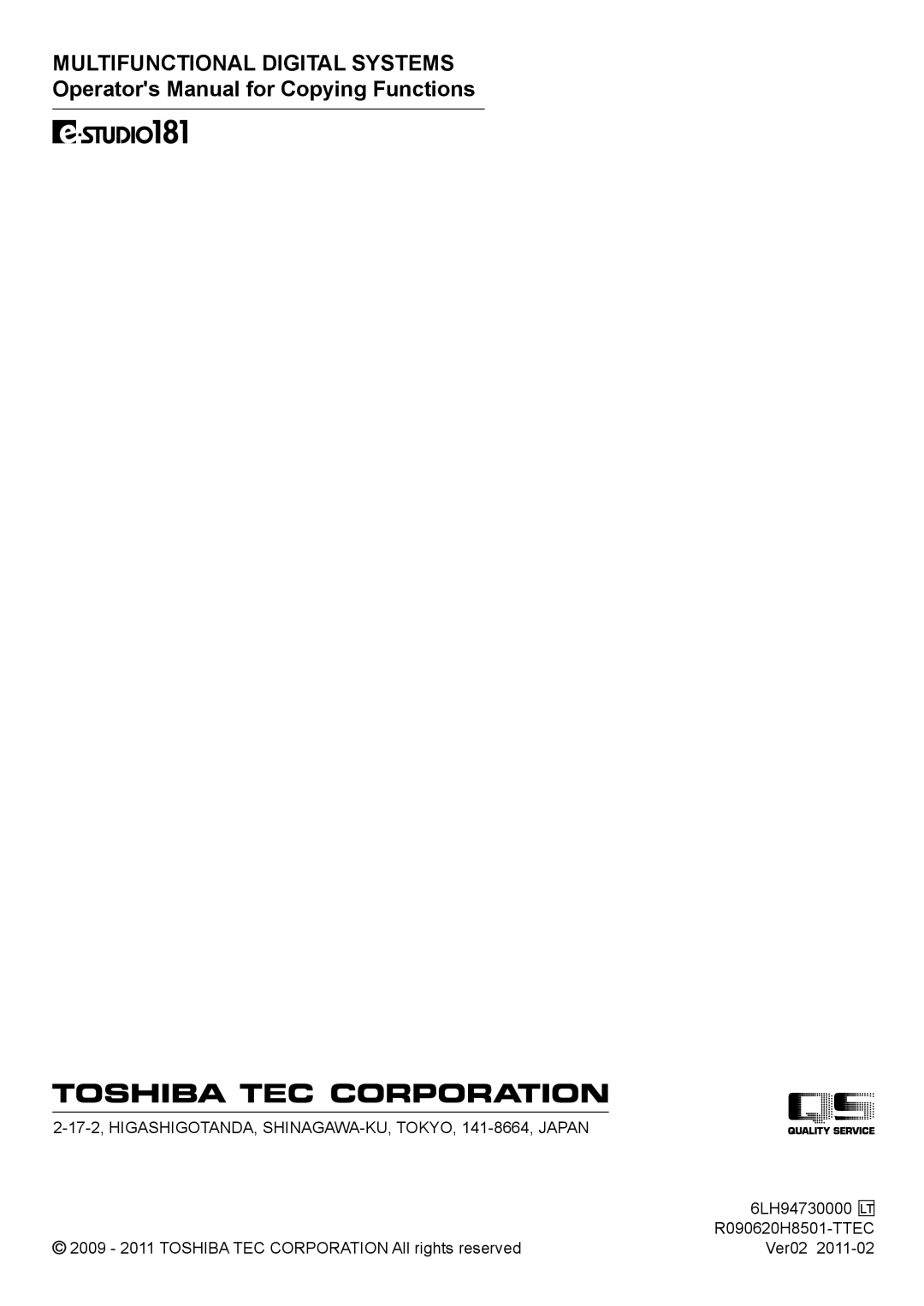 Toshiba DP-1810 manual Multifunctional Digital Systems 