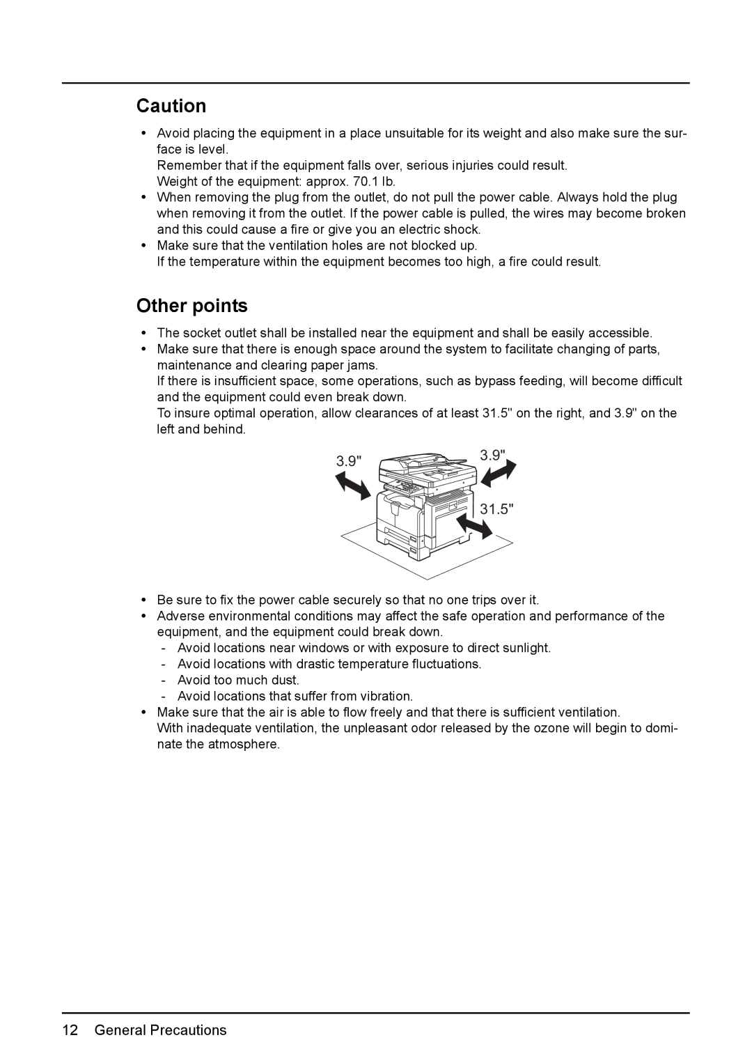 Toshiba DP-1810 manual Other points, 31.5 