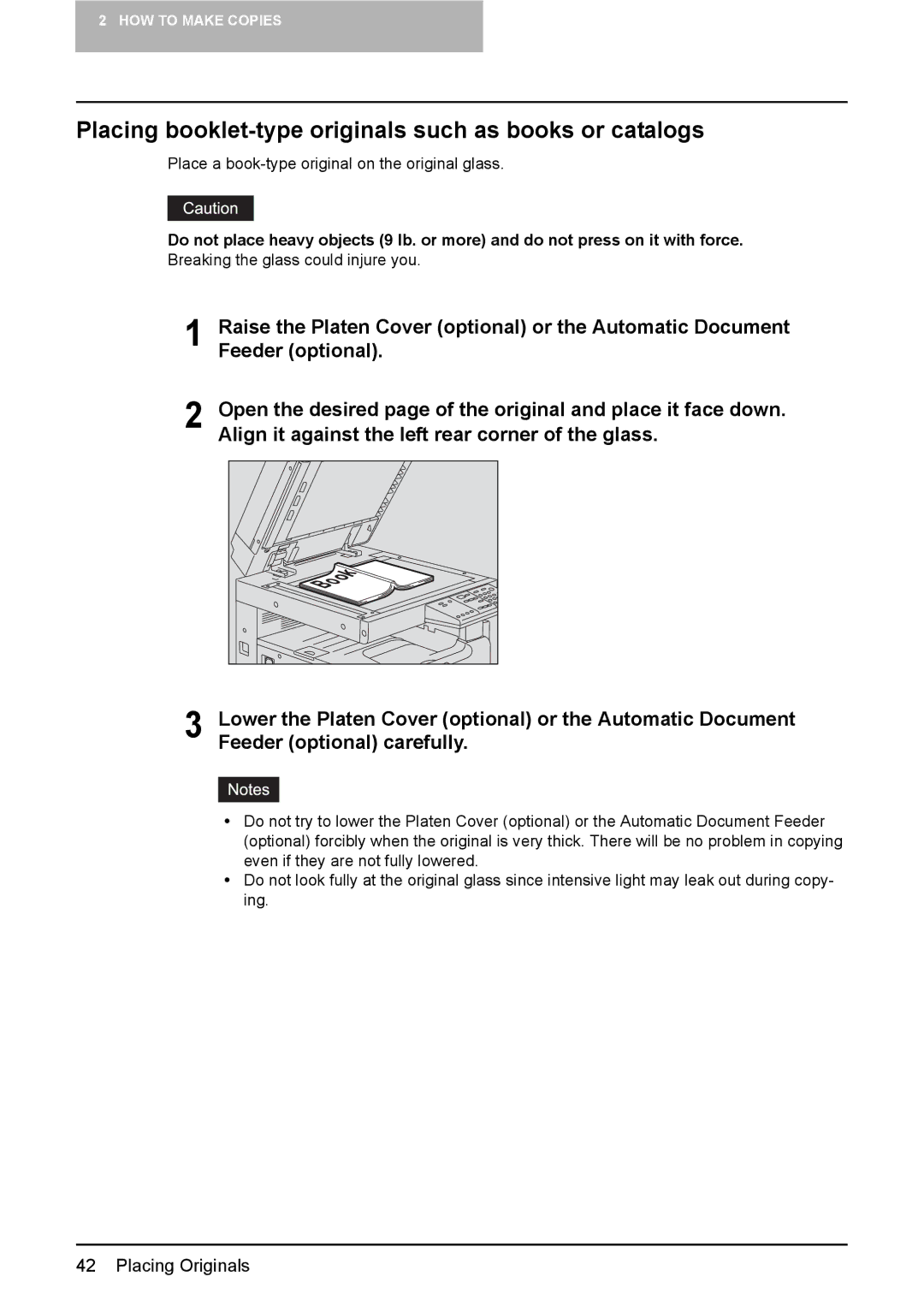 Toshiba DP-1810 manual Placing booklet-type originals such as books or catalogs 