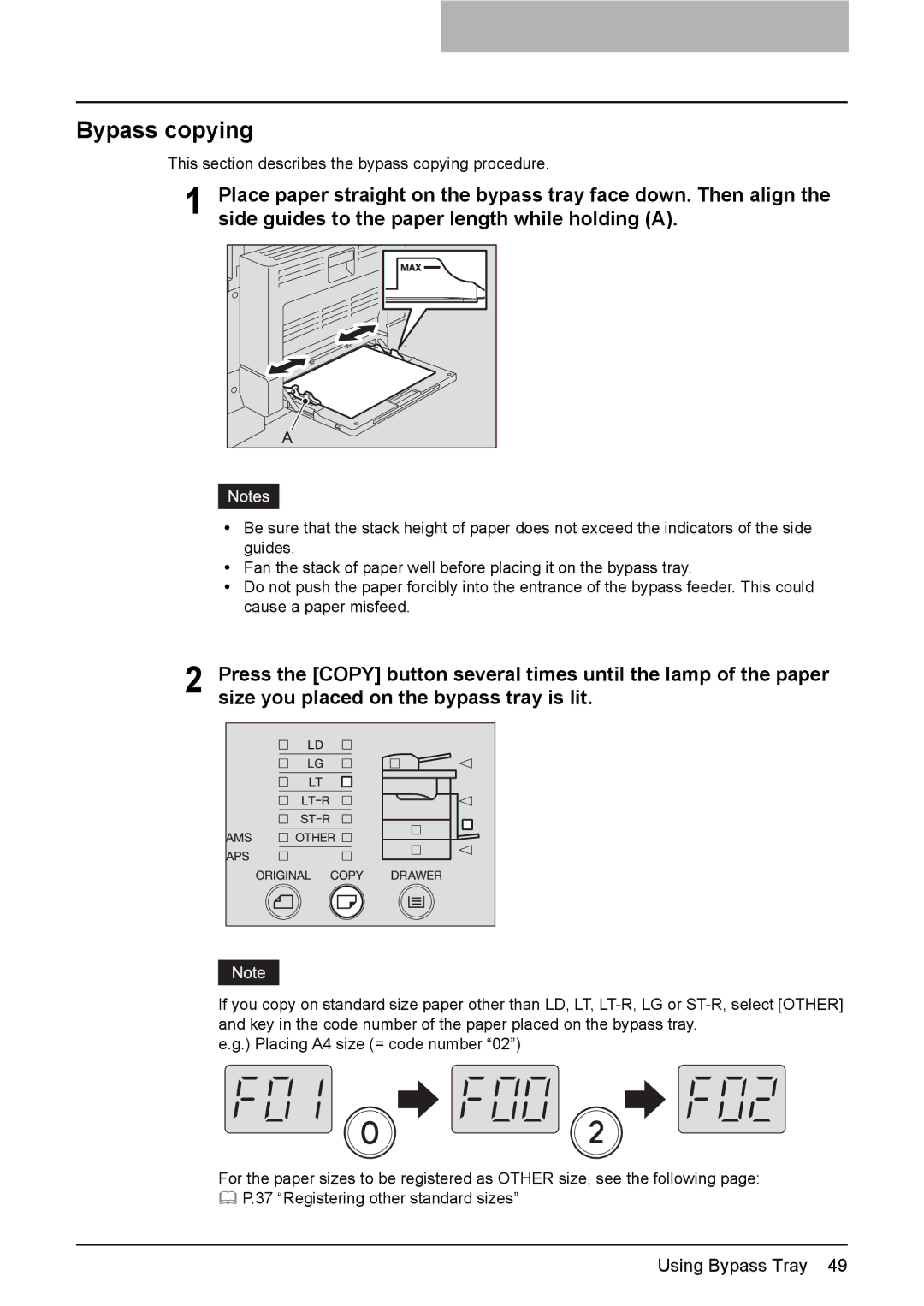 Toshiba DP-1810 manual Bypass copying 