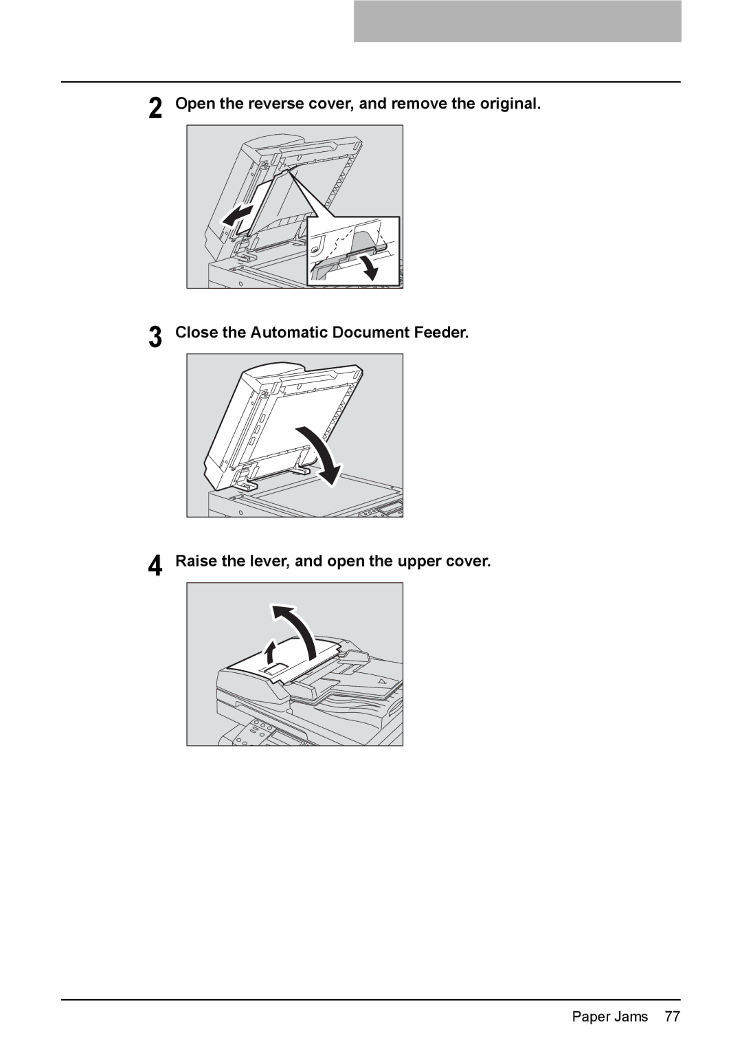 Toshiba DP-1810 manual Paper Jams 