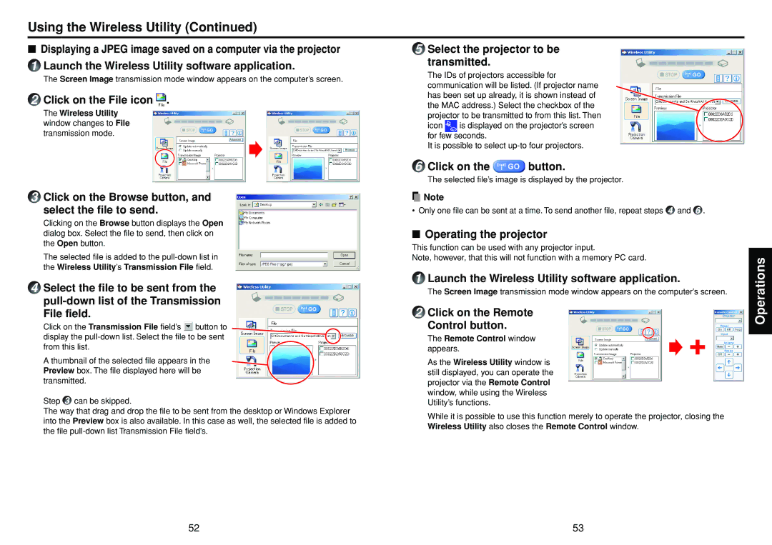 Toshiba DP-SW25T manual Using the Wireless Utility 