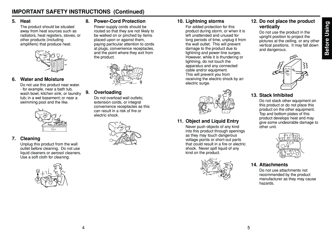 Toshiba DP-SW25T manual Important Safety Instructions 