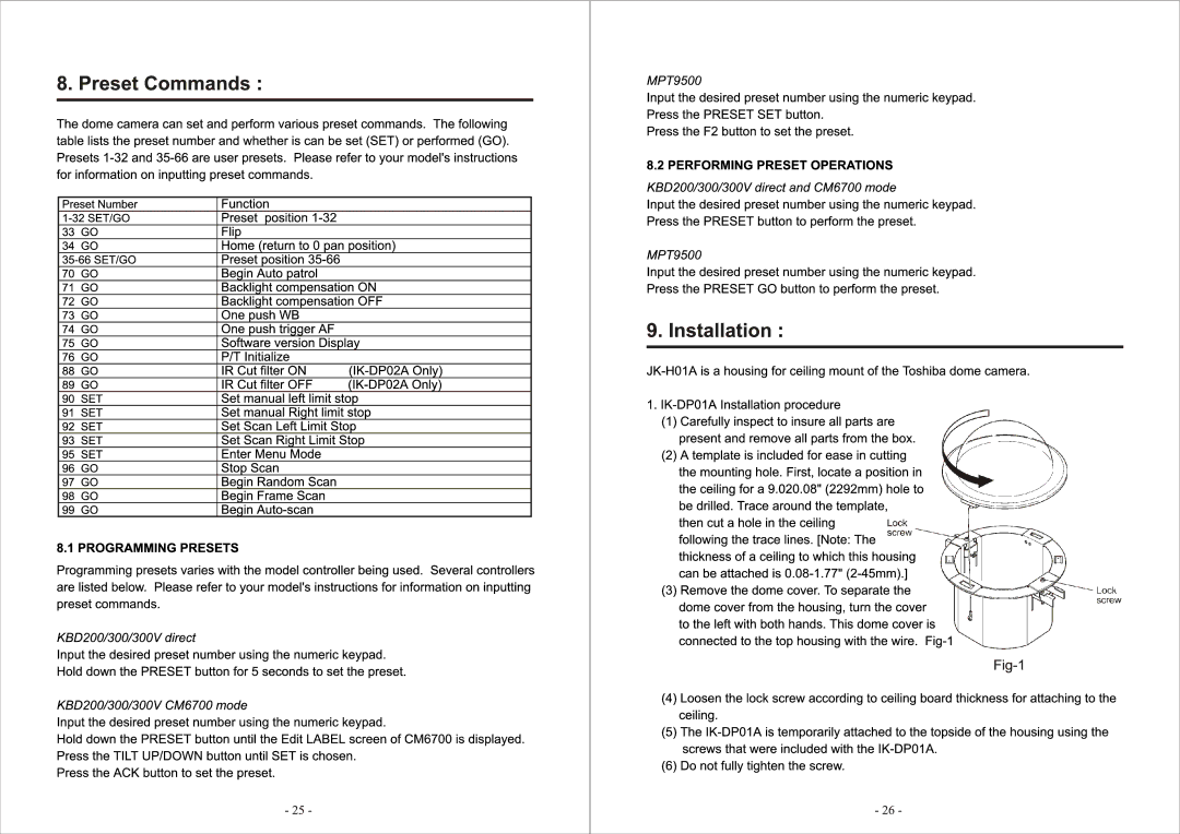 Toshiba DP02A manual 