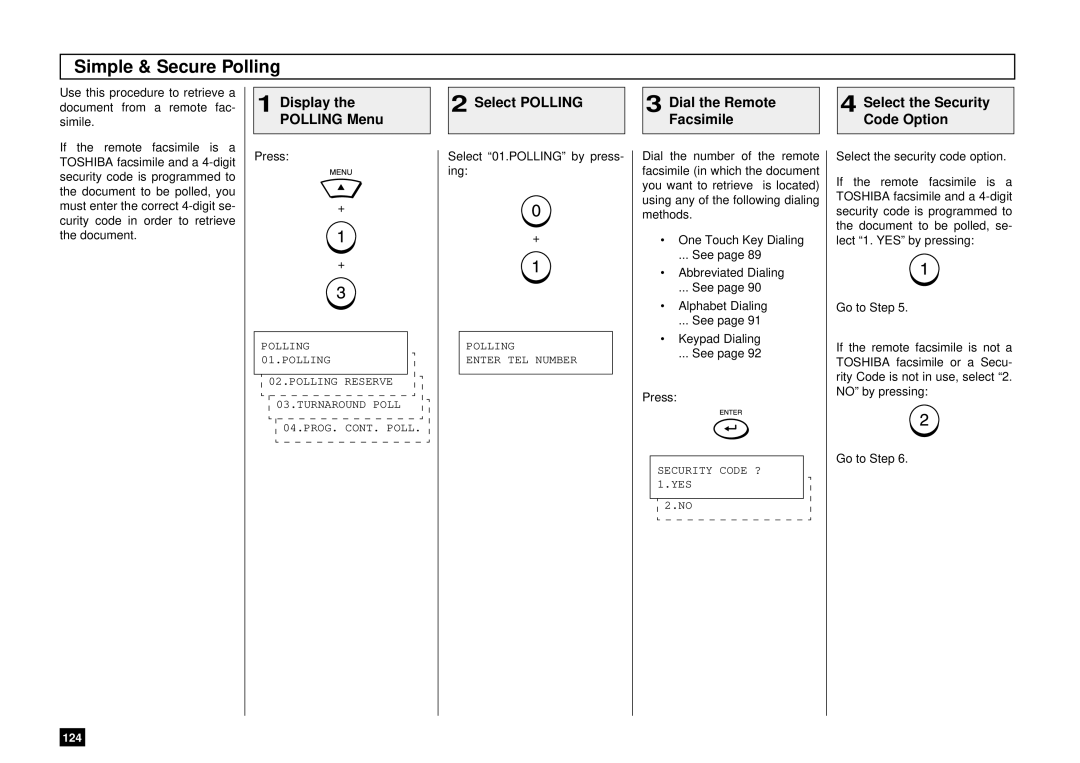 Toshiba DP85F, DP80F manual Simple & Secure Polling 