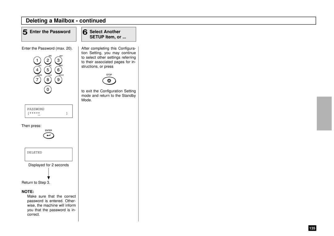 Toshiba DP80F, DP85F manual Enter the Password Select Another Setup Item, or 