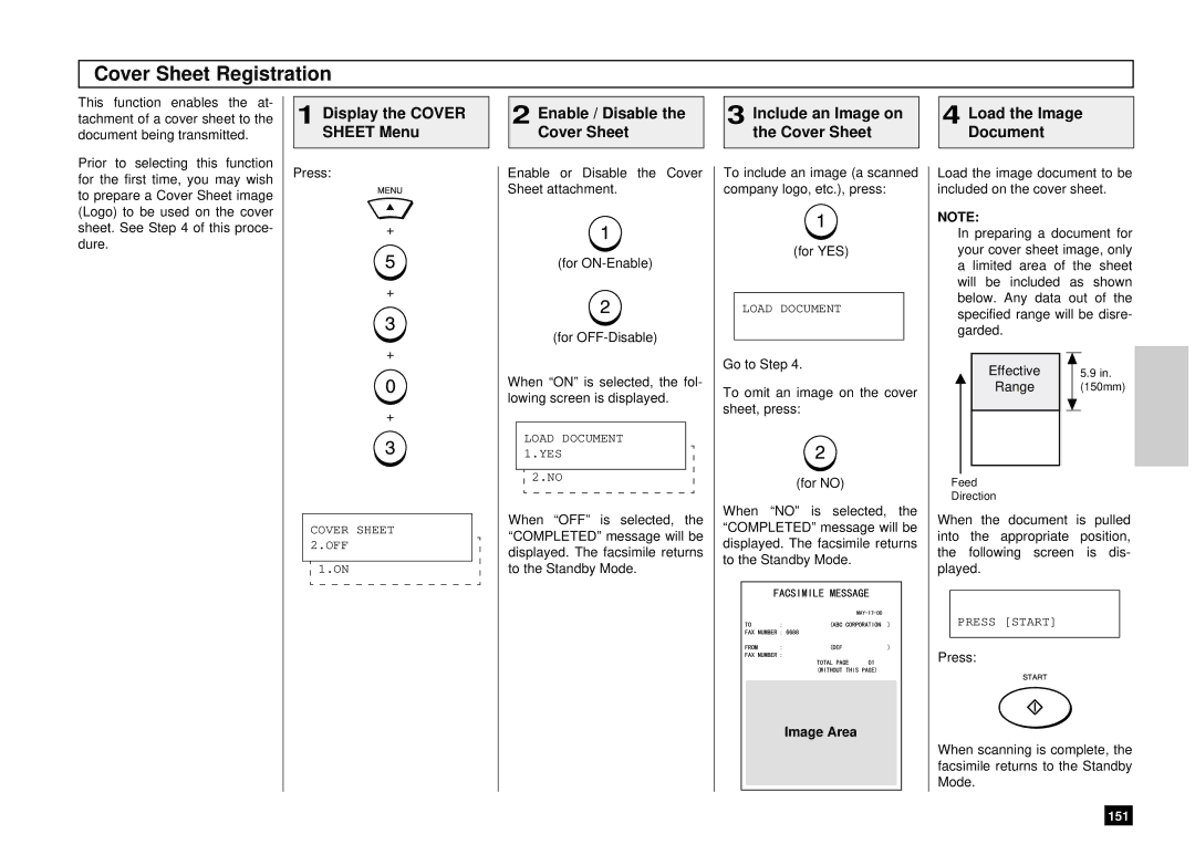 Toshiba DP80F, DP85F manual Cover Sheet Registration, Image Area 