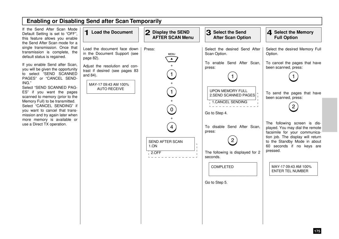 Toshiba DP80F, DP85F manual Enabling or Disabling Send after Scan Temporarily 