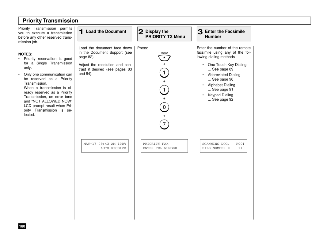 Toshiba DP85F, DP80F manual Priority Transmission, Load the Document 