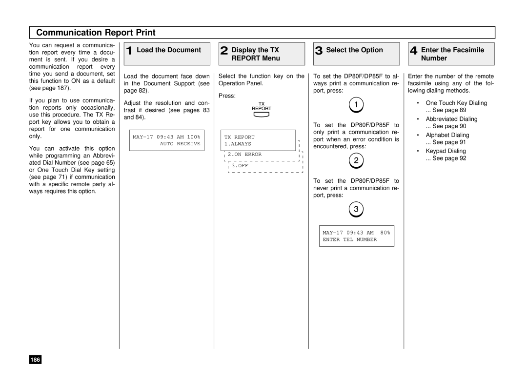 Toshiba DP85F, DP80F manual Communication Report Print 