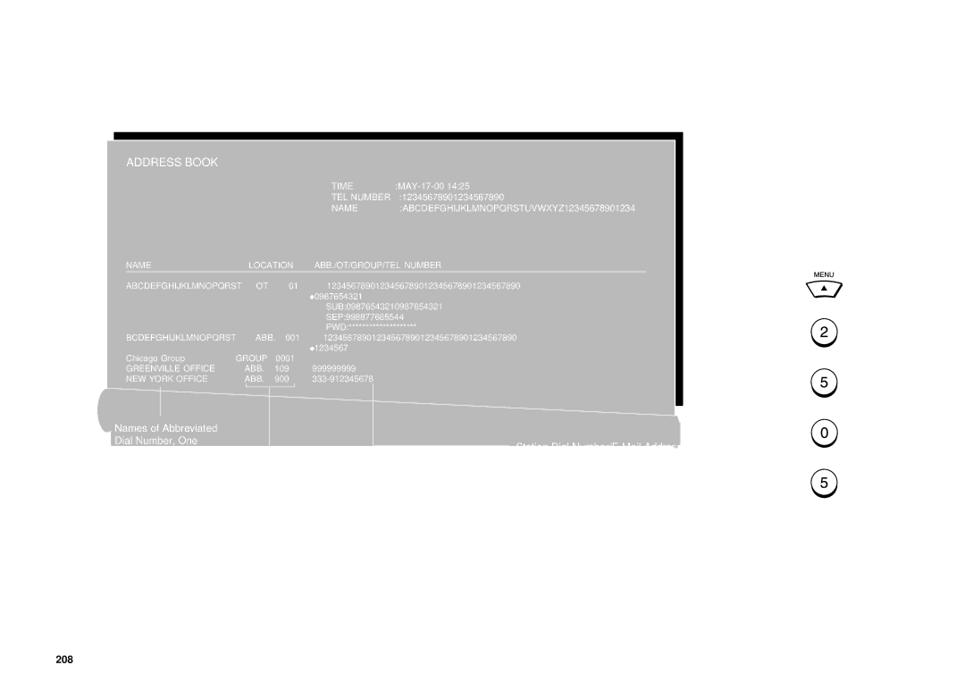 Toshiba DP85F, DP80F manual Address Book List 