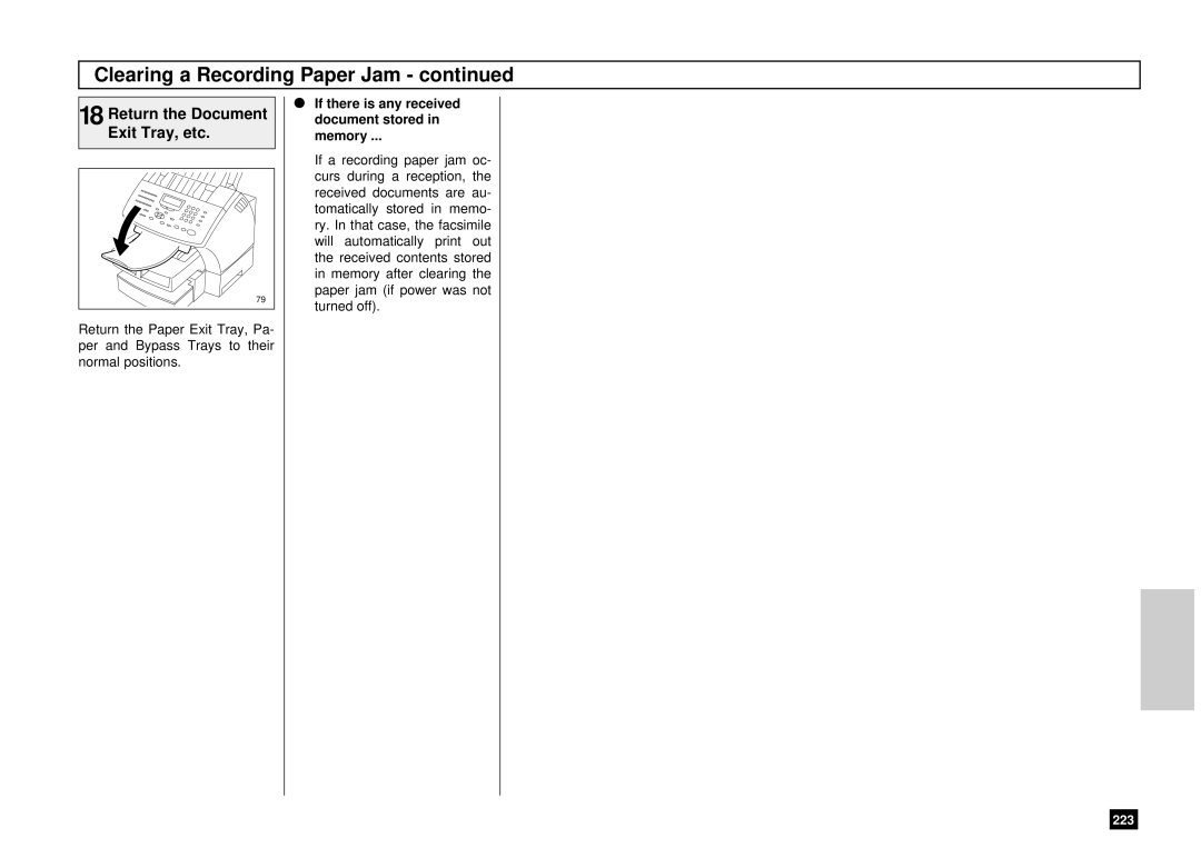 Toshiba DP80F, DP85F manual Return the Document Exit Tray, etc, If there is any received document stored in memory 