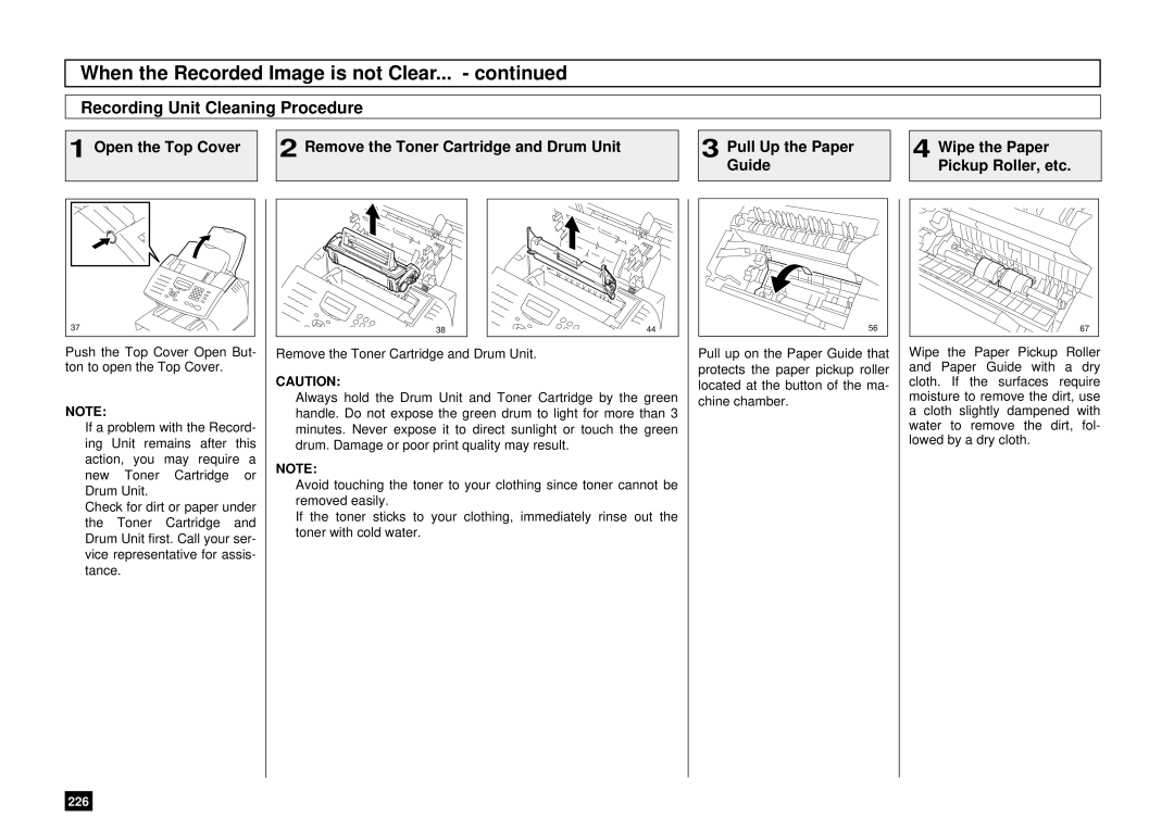 Toshiba DP85F, DP80F manual Recording Unit Cleaning Procedure 