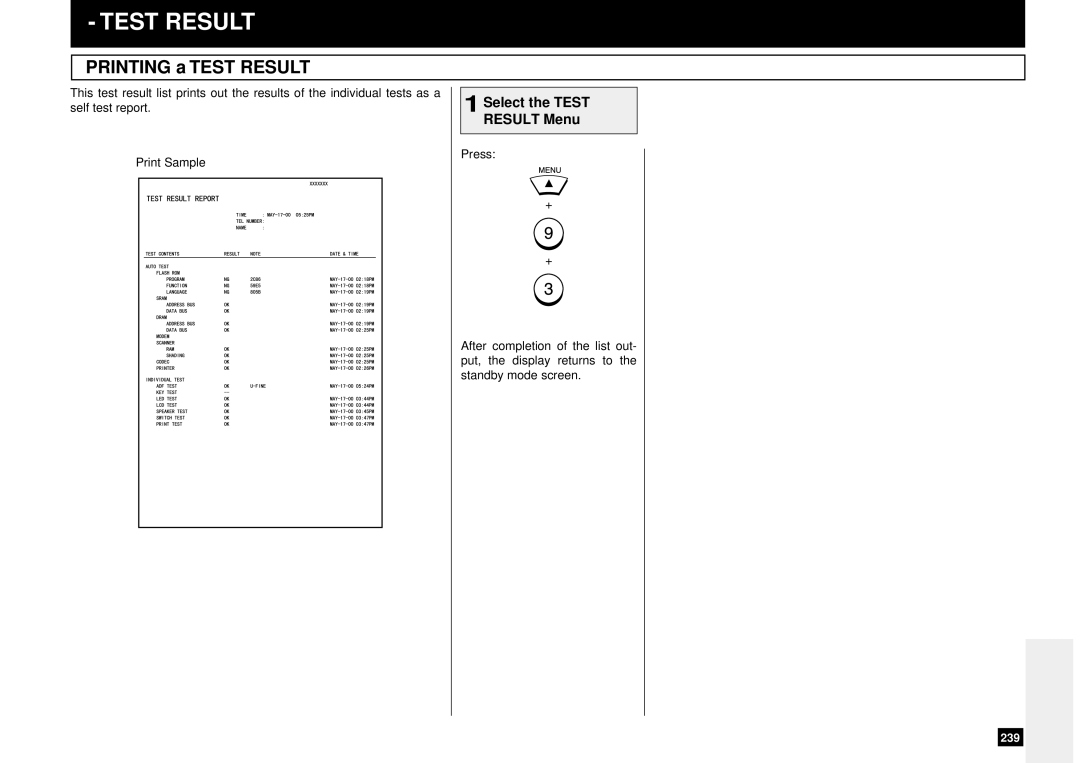 Toshiba DP80F, DP85F manual Printing a Test Result 