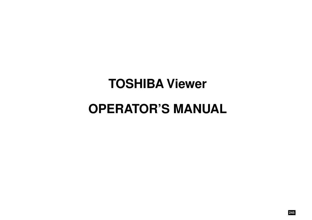 Toshiba DP80F, DP85F manual OPERATOR’S Manual 