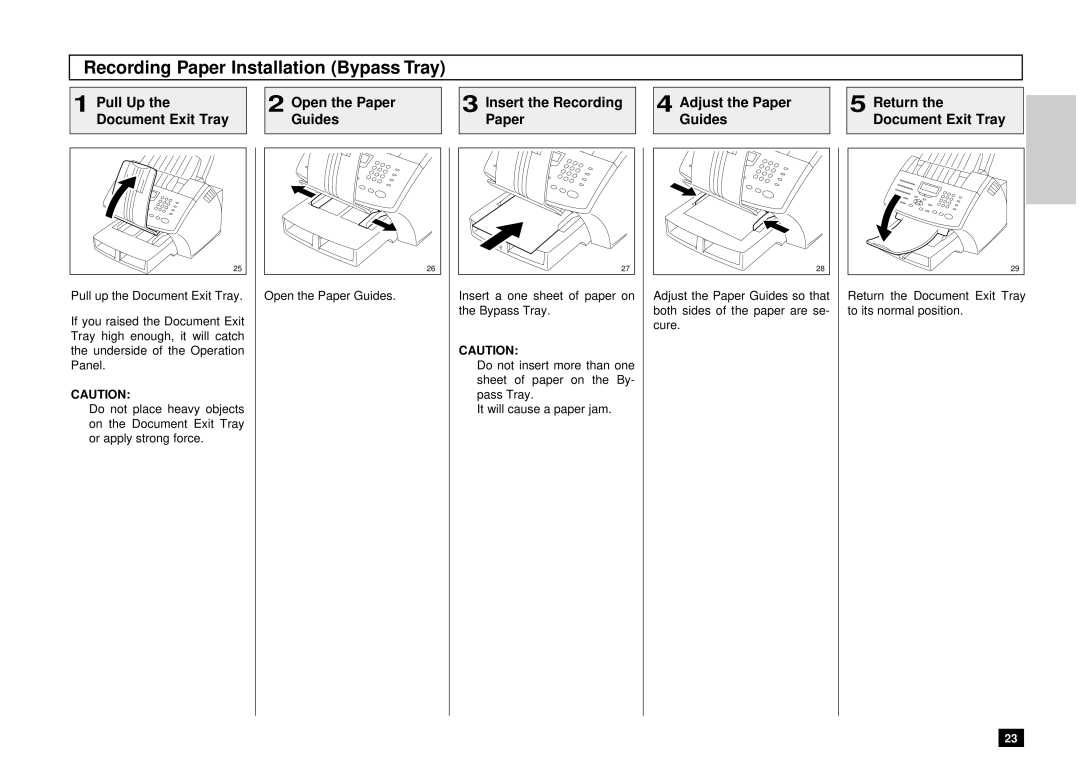 Toshiba DP80F, DP85F manual Recording Paper Installation Bypass Tray 