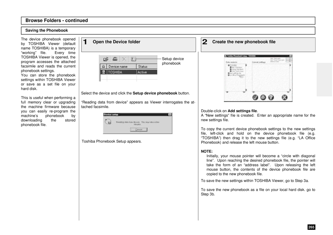 Toshiba DP80F, DP85F manual Open the Device folder Create the new phonebook file, Saving the Phonebook 