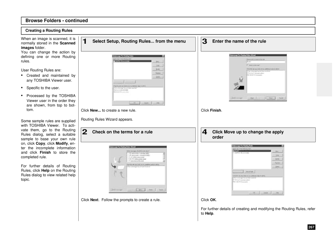 Toshiba DP80F, DP85F manual Order, Creating a Routing Rules, Images folder 