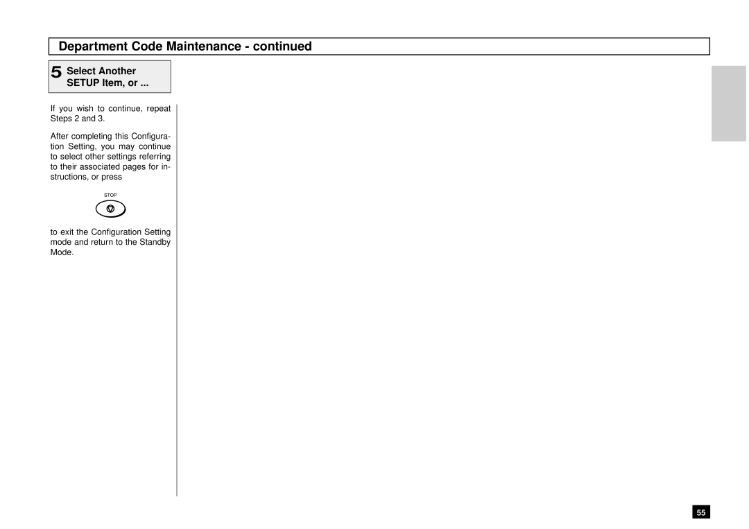 Toshiba DP80F, DP85F manual Department Code Maintenance 