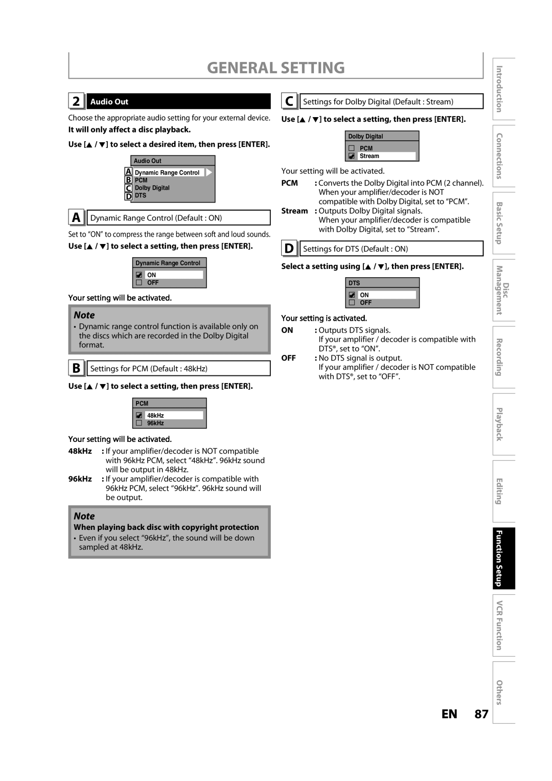 Toshiba DVR620KC owner manual Audio Out 