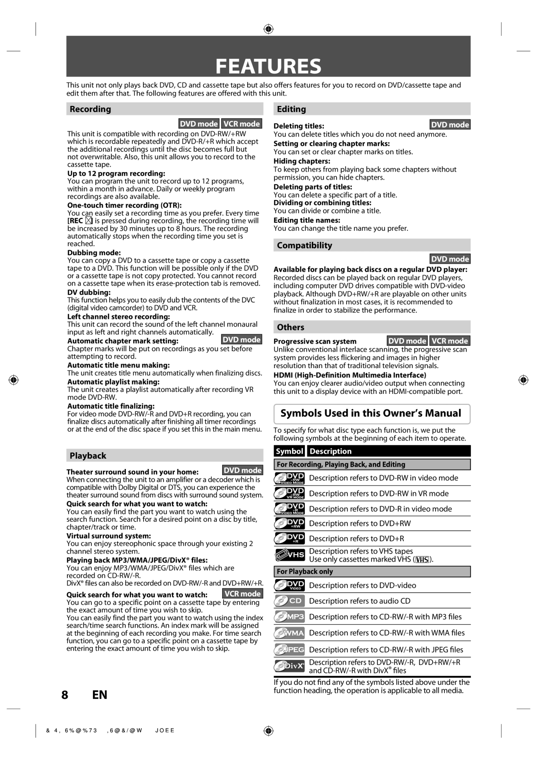 Toshiba DVR670KU owner manual Features 