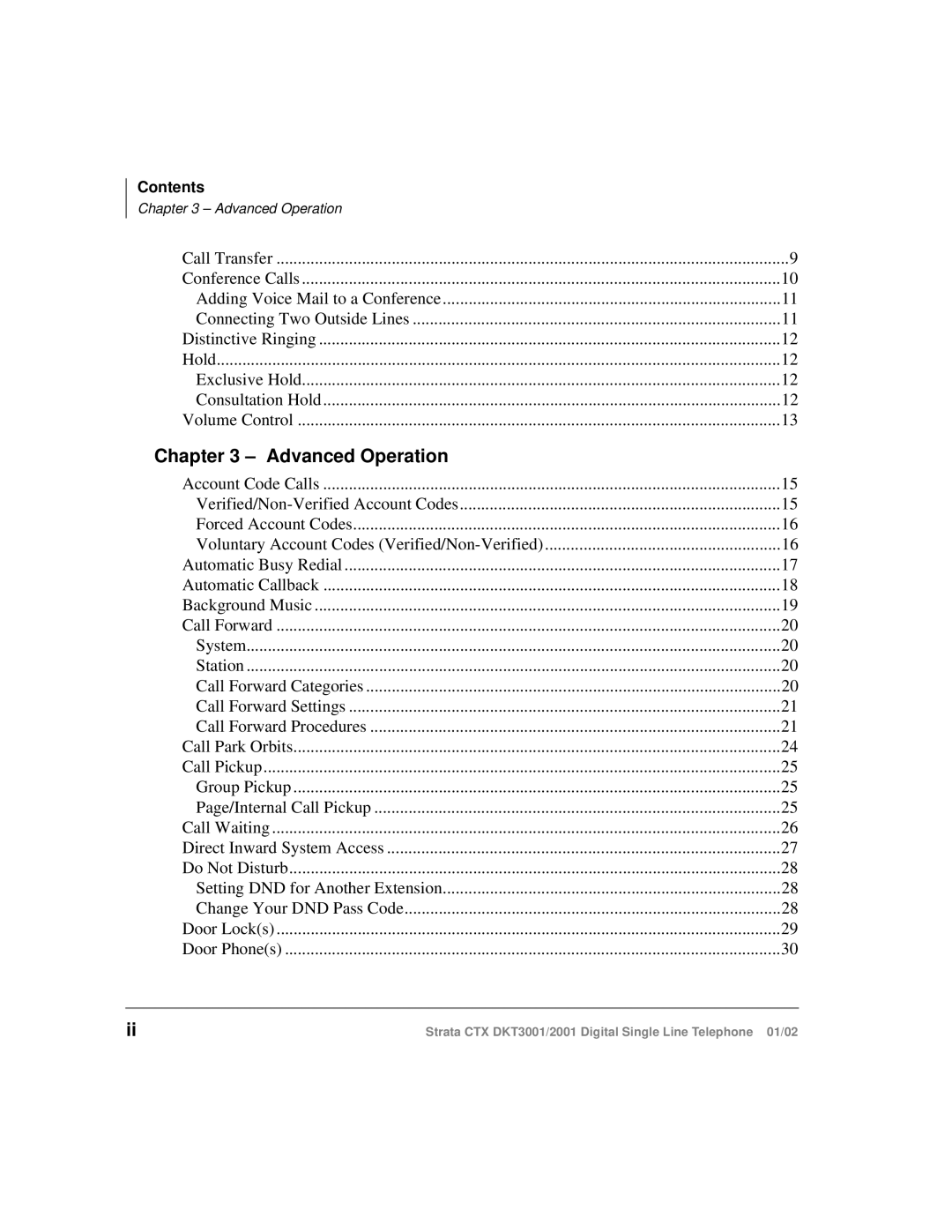 Toshiba DXT3001, 2001 manual Advanced Operation 