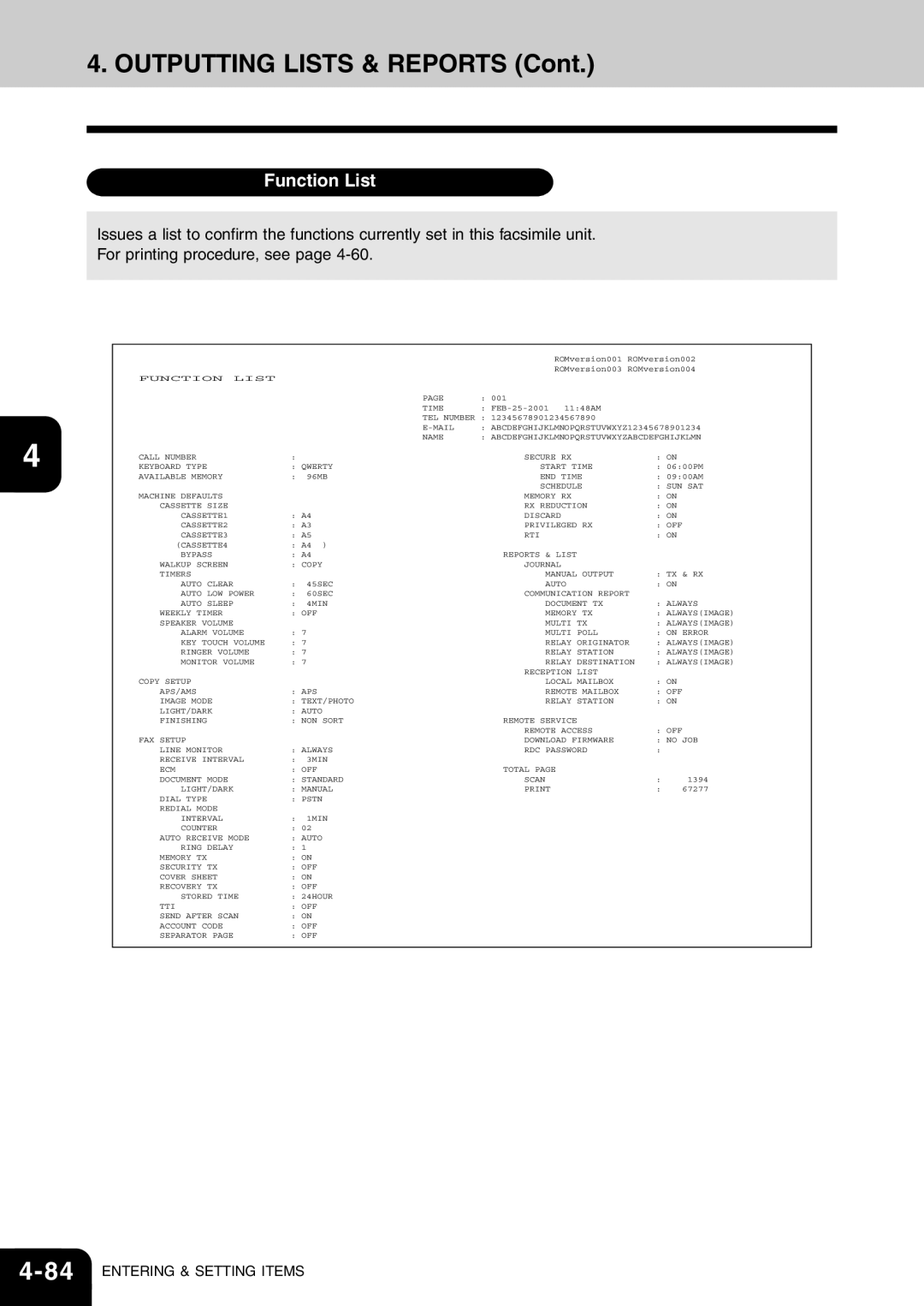 Toshiba e-studio 16/20/25 manual 84ENTERING & Setting Items 