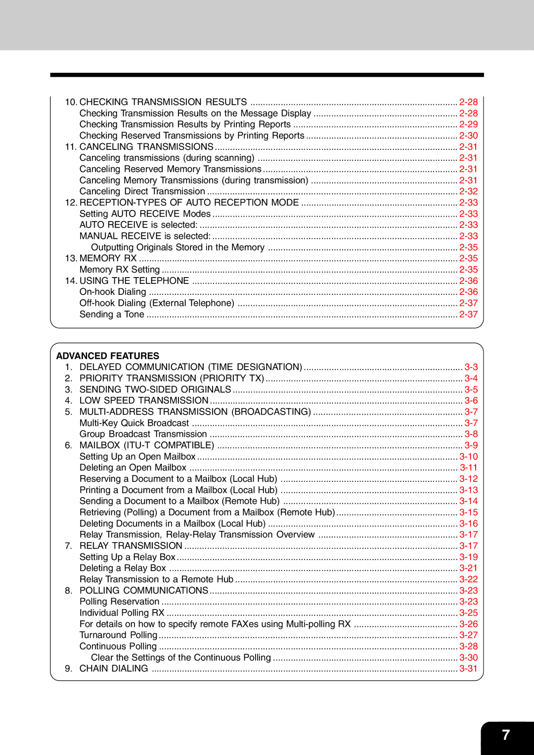 Toshiba e-studio 16/20/25 manual Advanced Features 