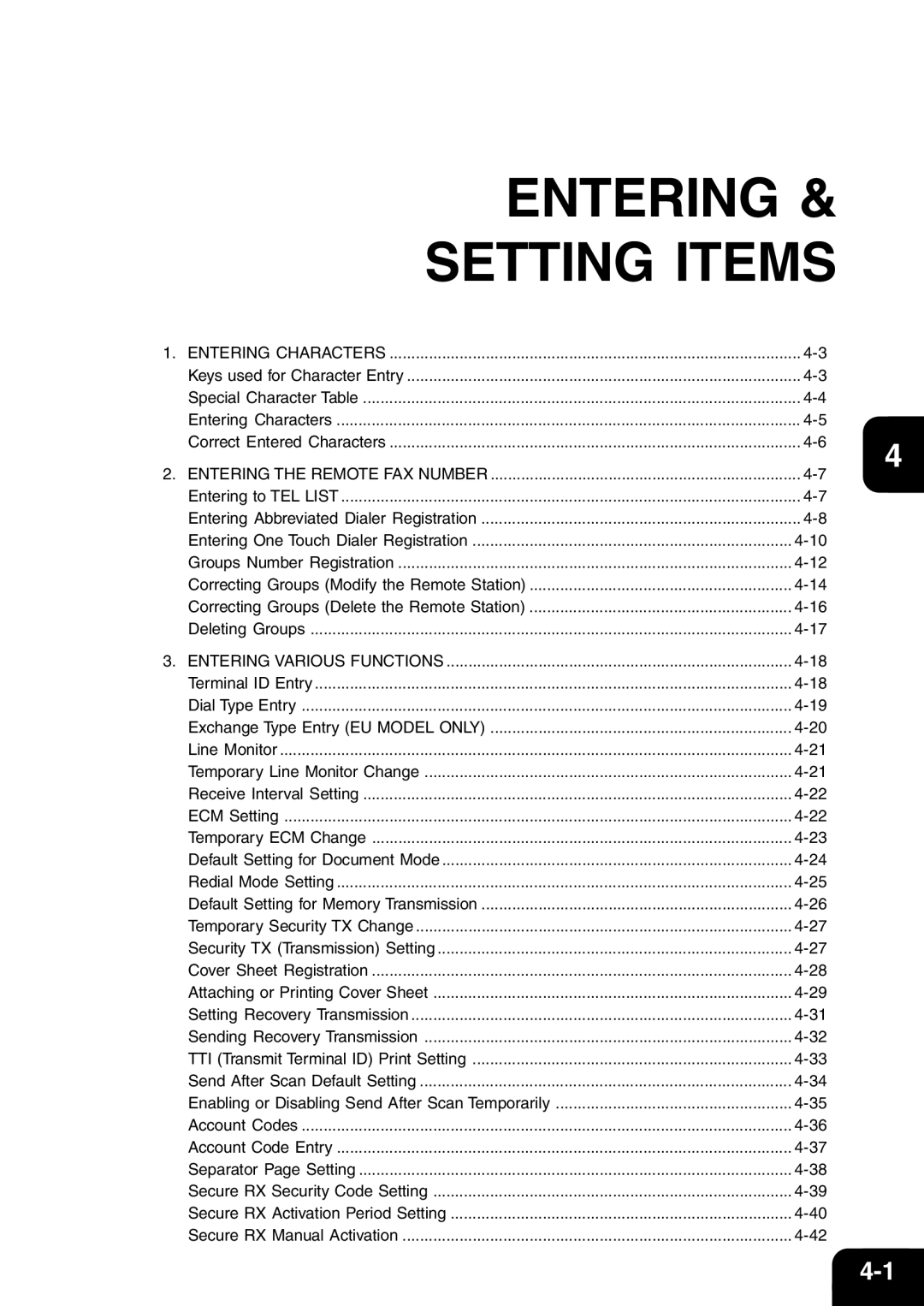 Toshiba e-studio 16/20/25 manual Entering Characters, Entering to TEL List 